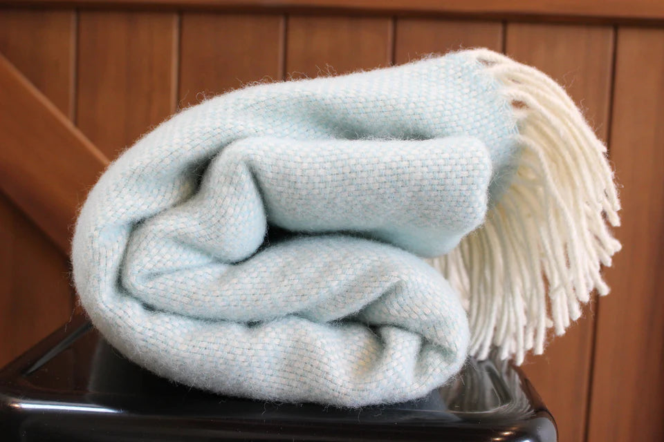 Duck Egg Blue Basket Weave